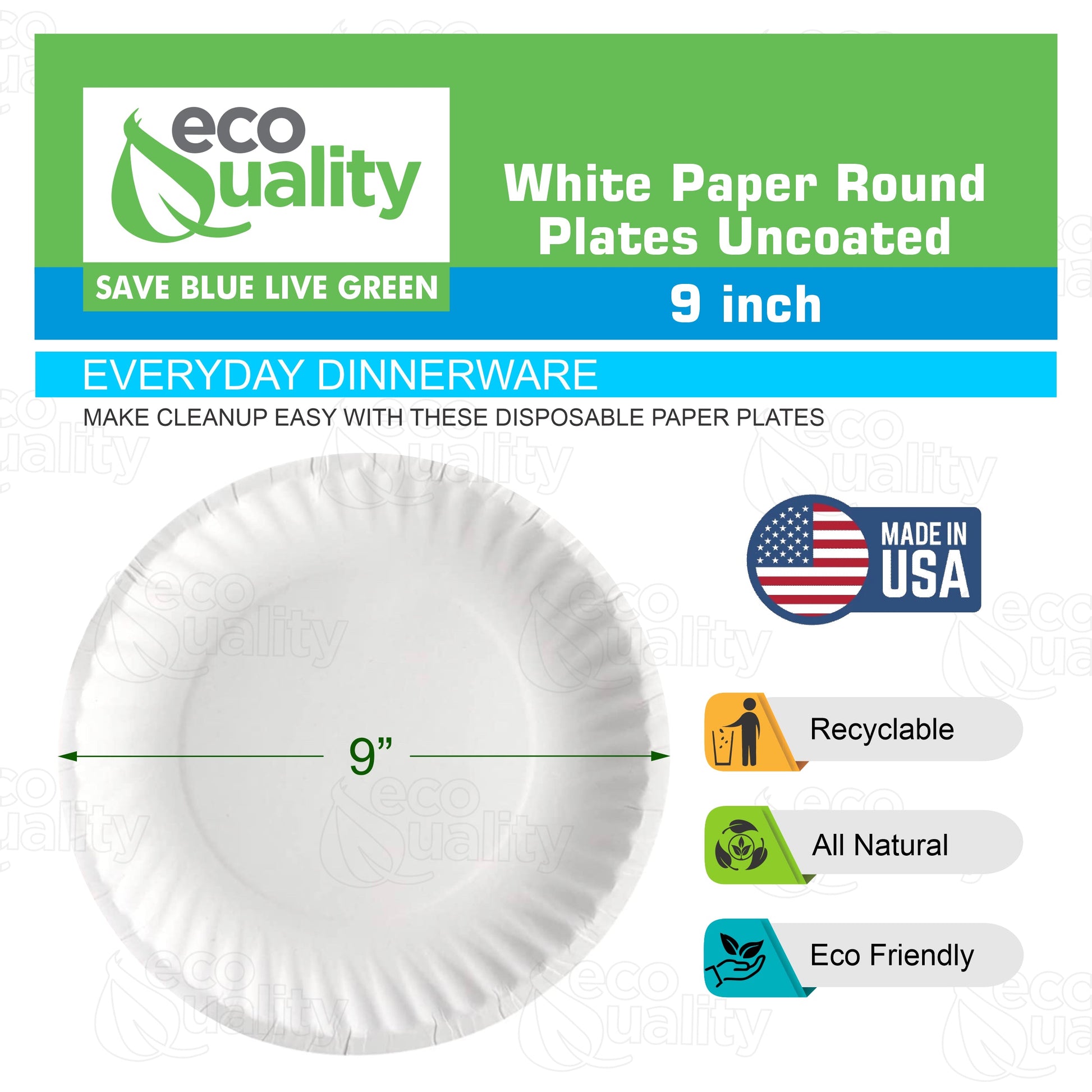 Paper Lunch Plate  Plastic Alternative  Freezer Safe  Microwave safe  office plates  dinner plates  Cheap plates  Lightweight  Recyclable  Uncoated  Round Paper Plates  Party Plates  White  Plate  pizza plates  Paper plates  Disposable Plates  Compostable Plate  9 inch dinnerware