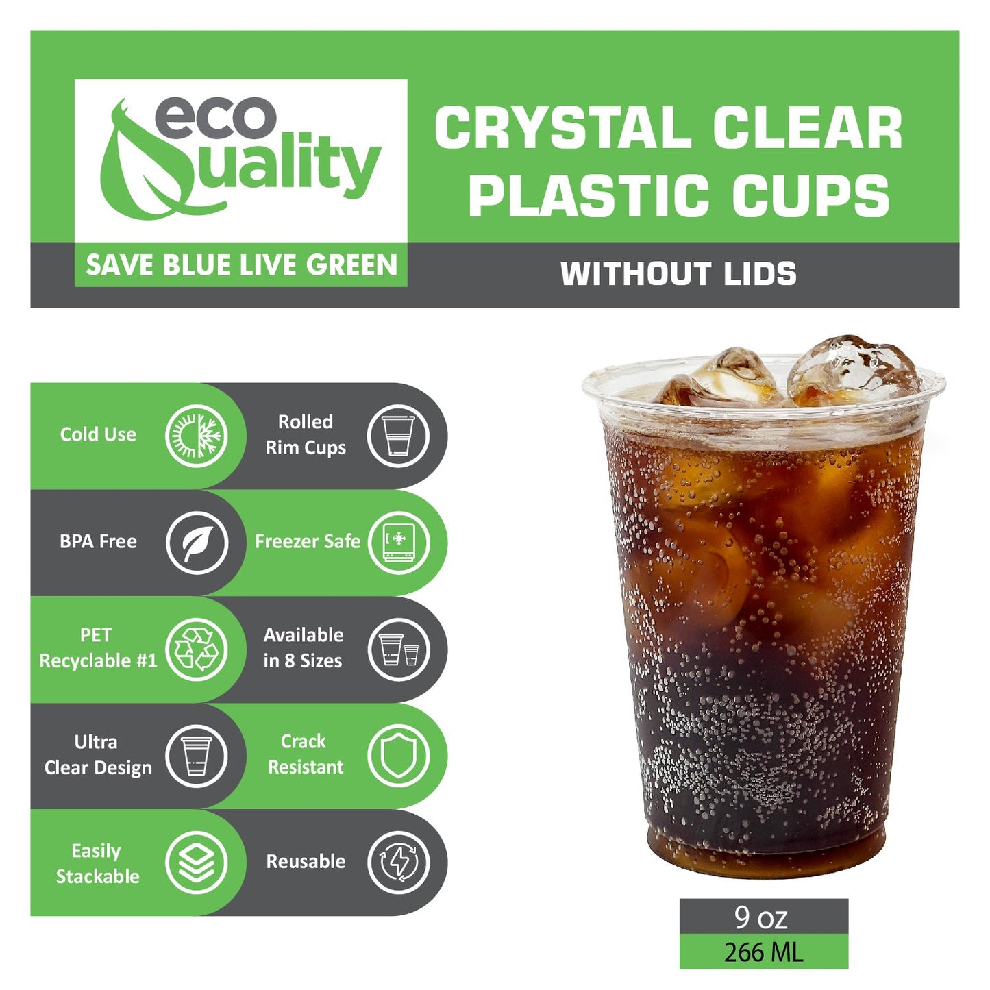 Disposable Pet Clear Plastic Smoothie Cups