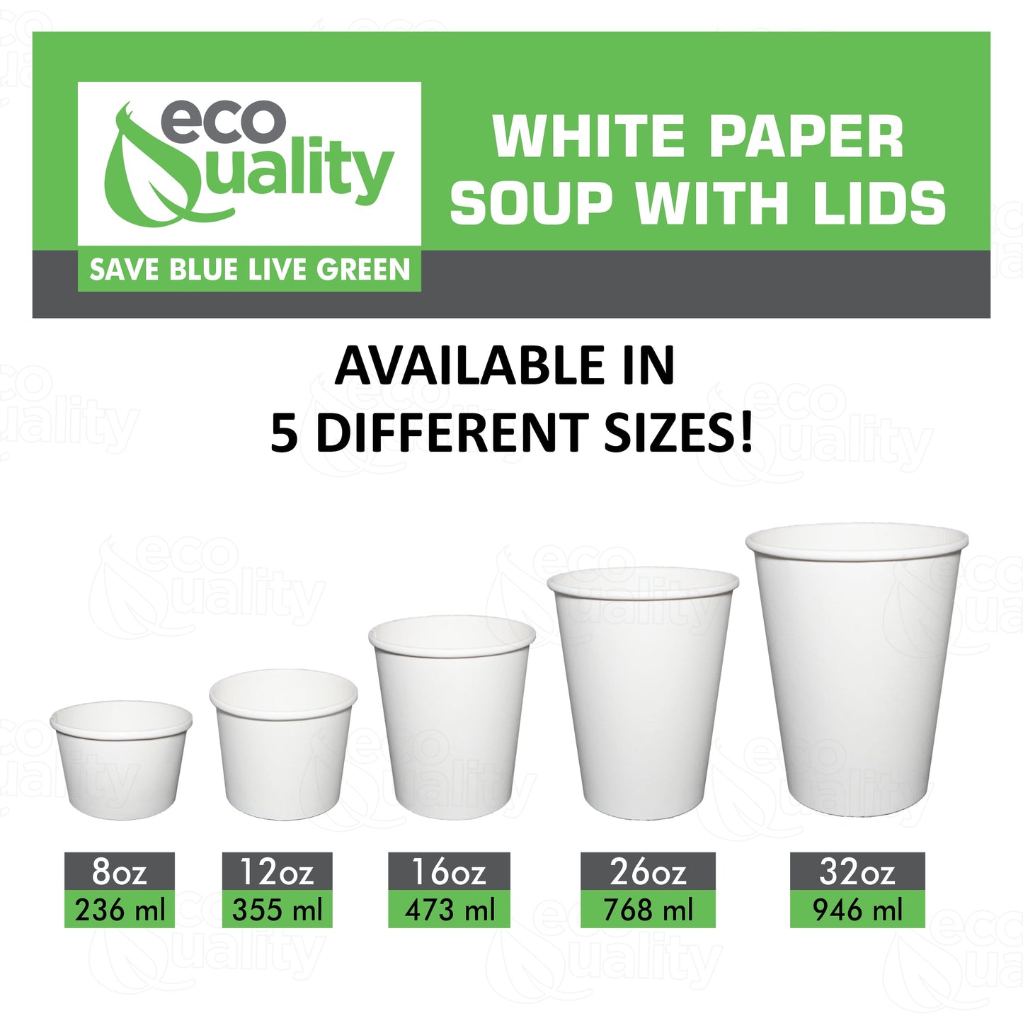 16oz Disposable White Paper Soup Containers Ice Cream Yogurt Cups