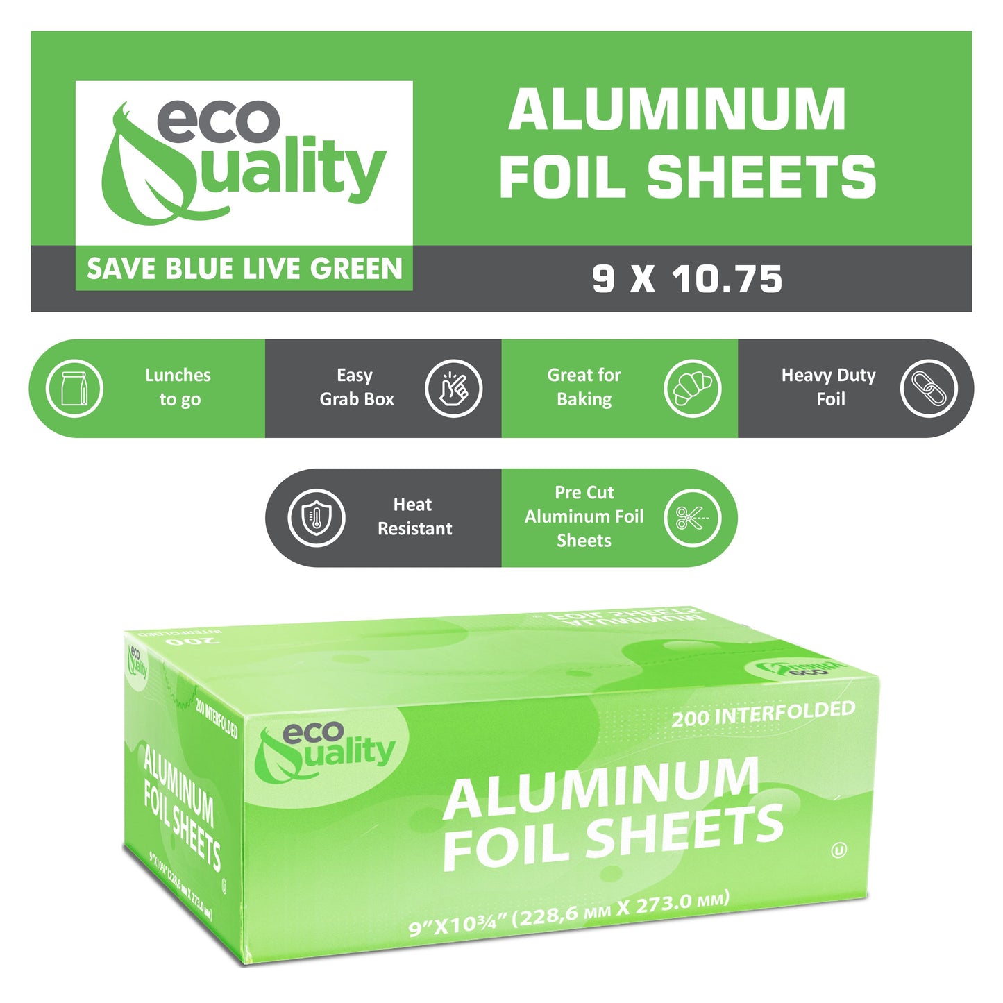 Pre Cut Pop up Heavy Duty Premium Aluminum Foil Sheets