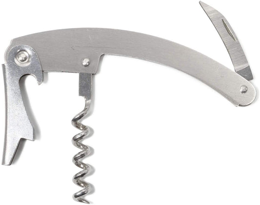 Stainless Steel Bar Corkscrew with Foil Cutter - Wine Bottle Opener, Bottle Opener - Built in Bottle Opener and Knife - Waiters Corkscrew by EcoQuality