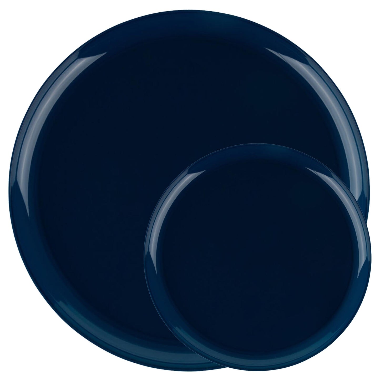Plastic Tableware Dark Blue Plates Edge Collection Dinner Party Set