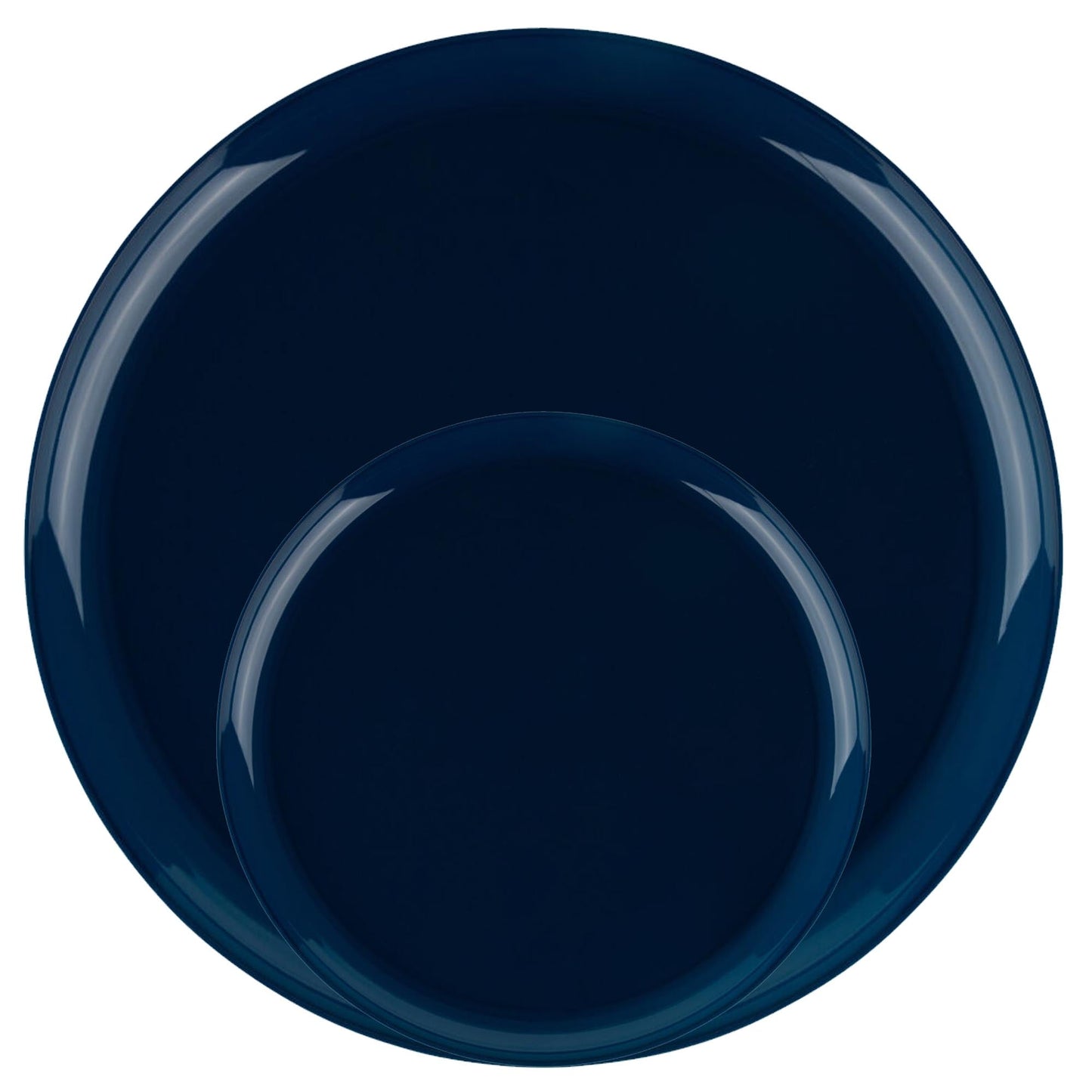 Plastic Tableware Dark Blue Plates Edge Collection Dinner Party Set