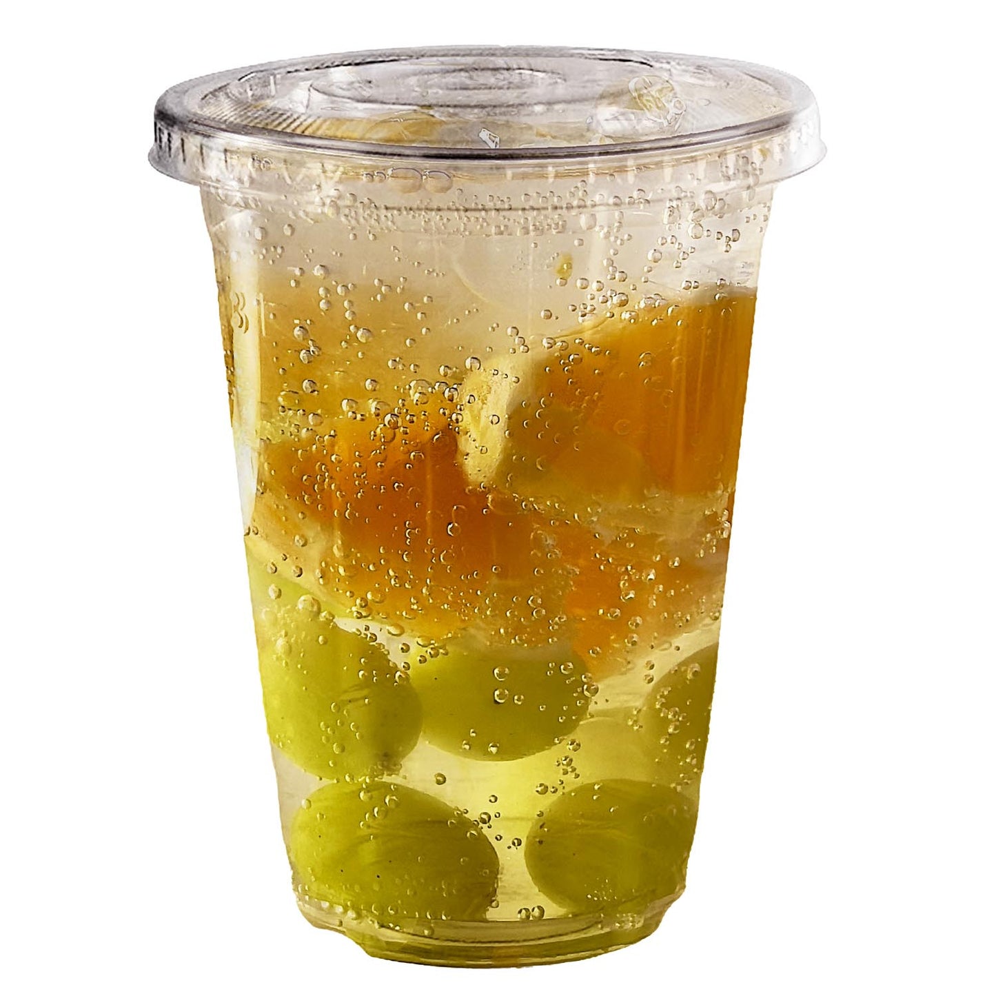 20oz Disposable Pet Clear Plastic Smoothie Cups with Clear Flat Lids