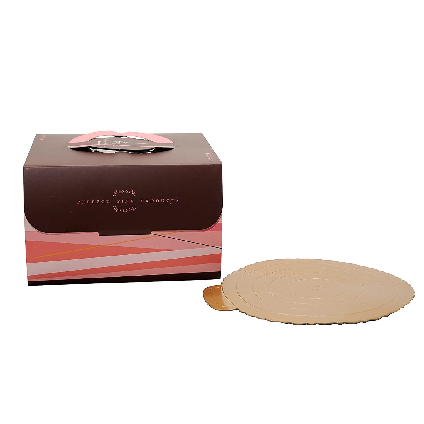 Design Bakery Cake Boxes 10 x 10 x 5 Inch - Printed Kraft Paperboard for Home or Retail