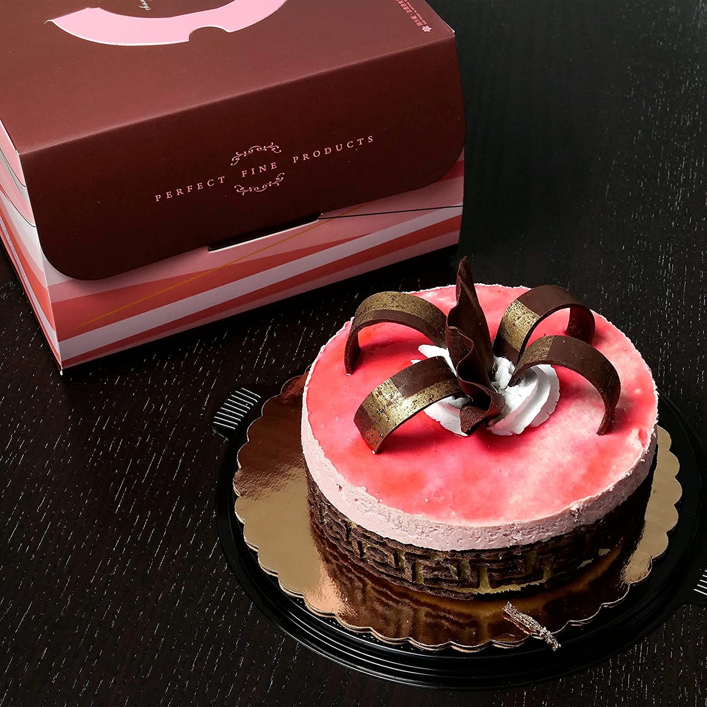 Design Bakery Cake Boxes 10 x 10 x 5 Inch - Printed Kraft Paperboard for Home or Retail