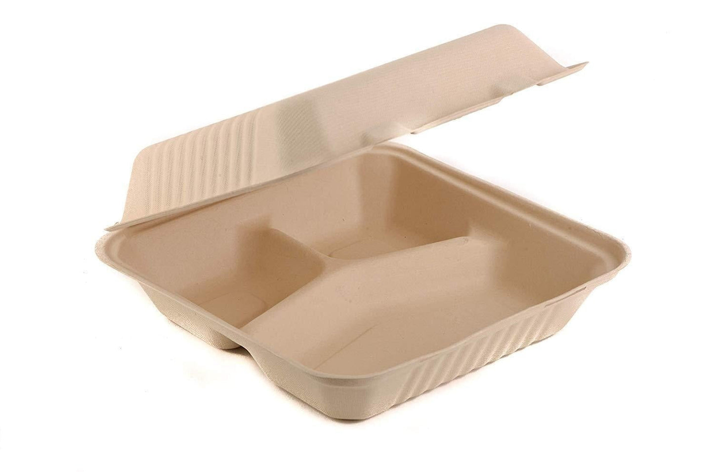 Eco-Friendly 3 Compartment  Hinged Clamshell Heavy-Duty Disposable Containers