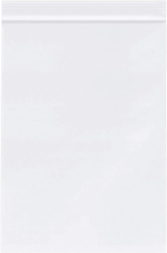 Clear Reclosable Zip Poly Plastic Bags - Clear Resealable Storage Ziplock Bags - Great for Envelops, Bakery, Candy, Cookies and Post Cards
