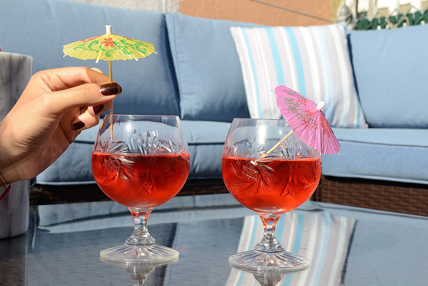 Multi Color Cocktail Umbrella Picks - Elegant Drink Umbrellas, Parasol Cocktail Picks, Toothpicks, Bar Supplies, Party Supplies, Cupcake Toppers by EcoQuality (4 Inches)