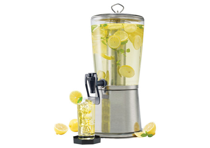 Beverage Dispenser with Ice Core, 2-1/4 Gallons with Stainless Steel Base