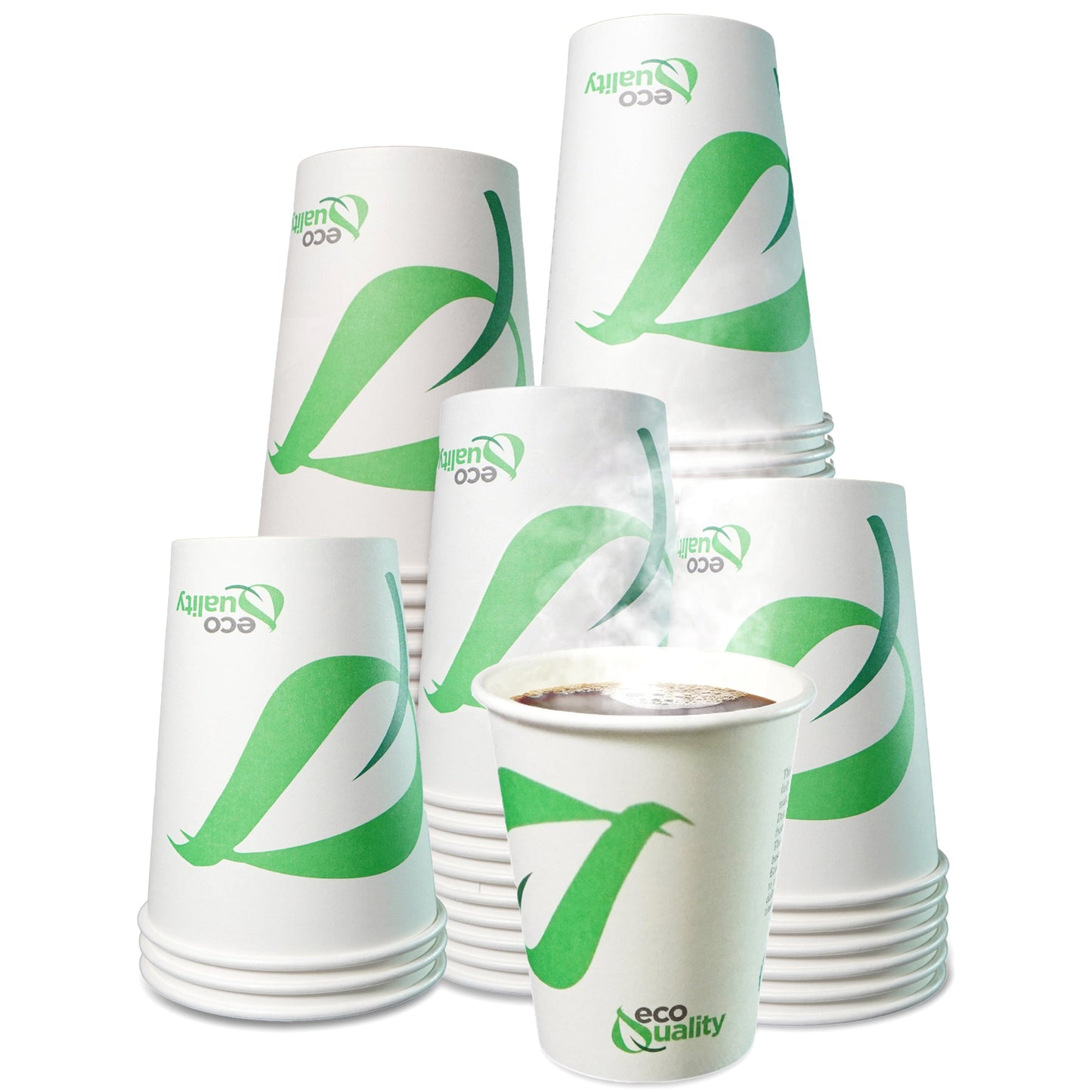 10oz Disposable White Paper Coffee Cups Compostable Biodegradable