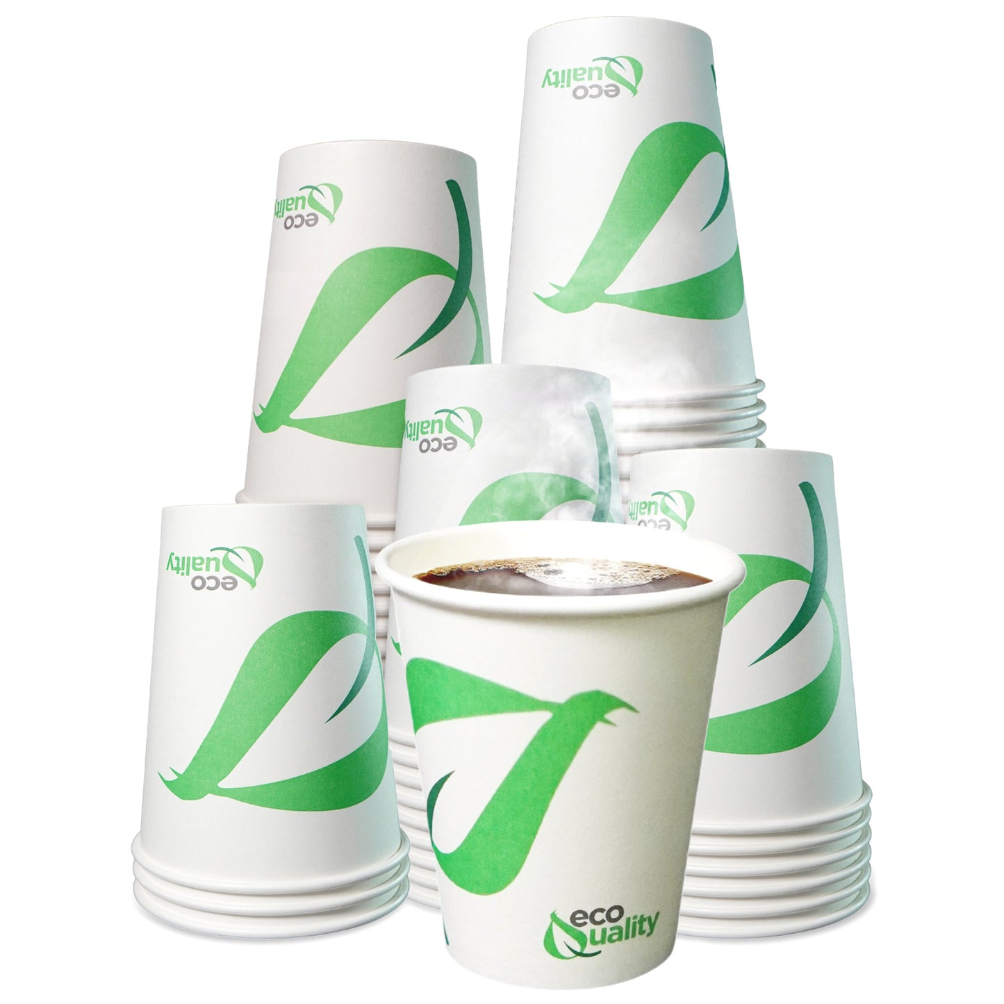12oz Disposable Compostable Biodegradable White Paper Coffee Cups