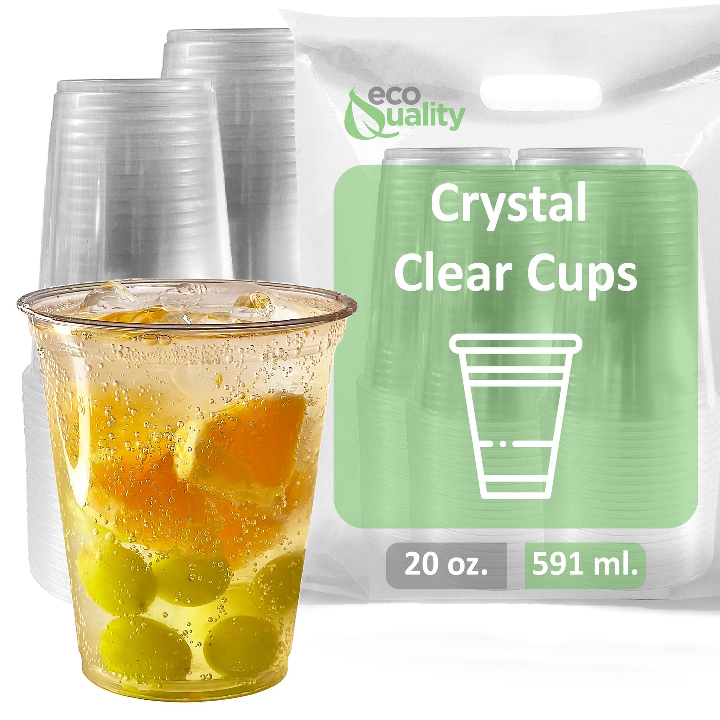 20oz Disposable Pet Clear Plastic Smoothie Cups