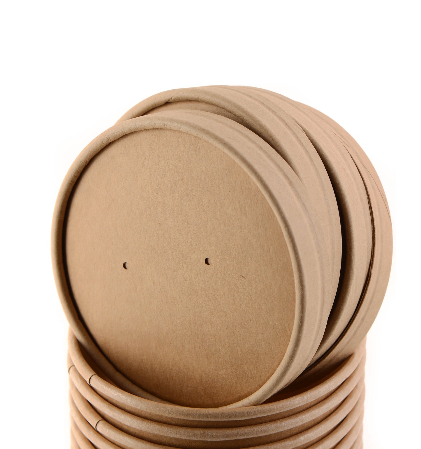 115mm Vented Lids for Paper Soup Containers Fits 12oz, 16oz , 26oz, 32oz (Kraft, White)