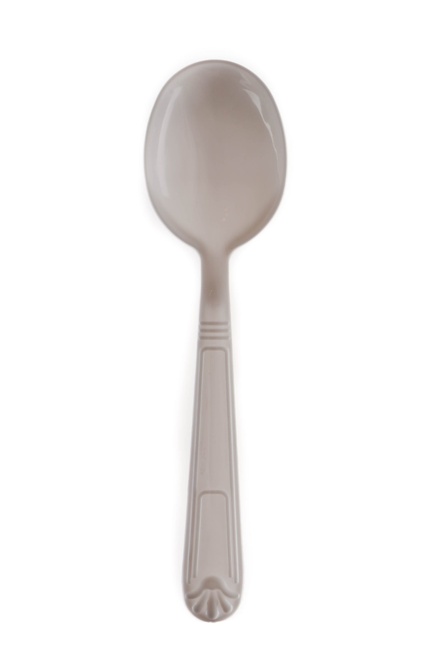 Disposable Plastic Heavy Weight Spoons Black/White Unwrapped
