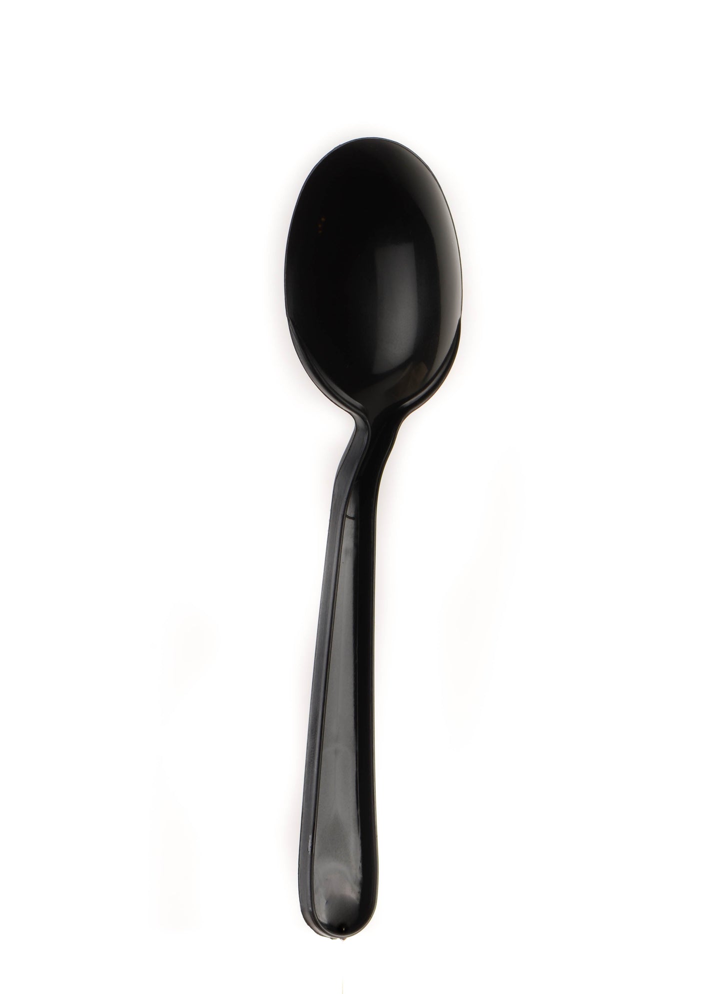 Disposable Plastic Medium Weight Spoon White/Black Unwrapped