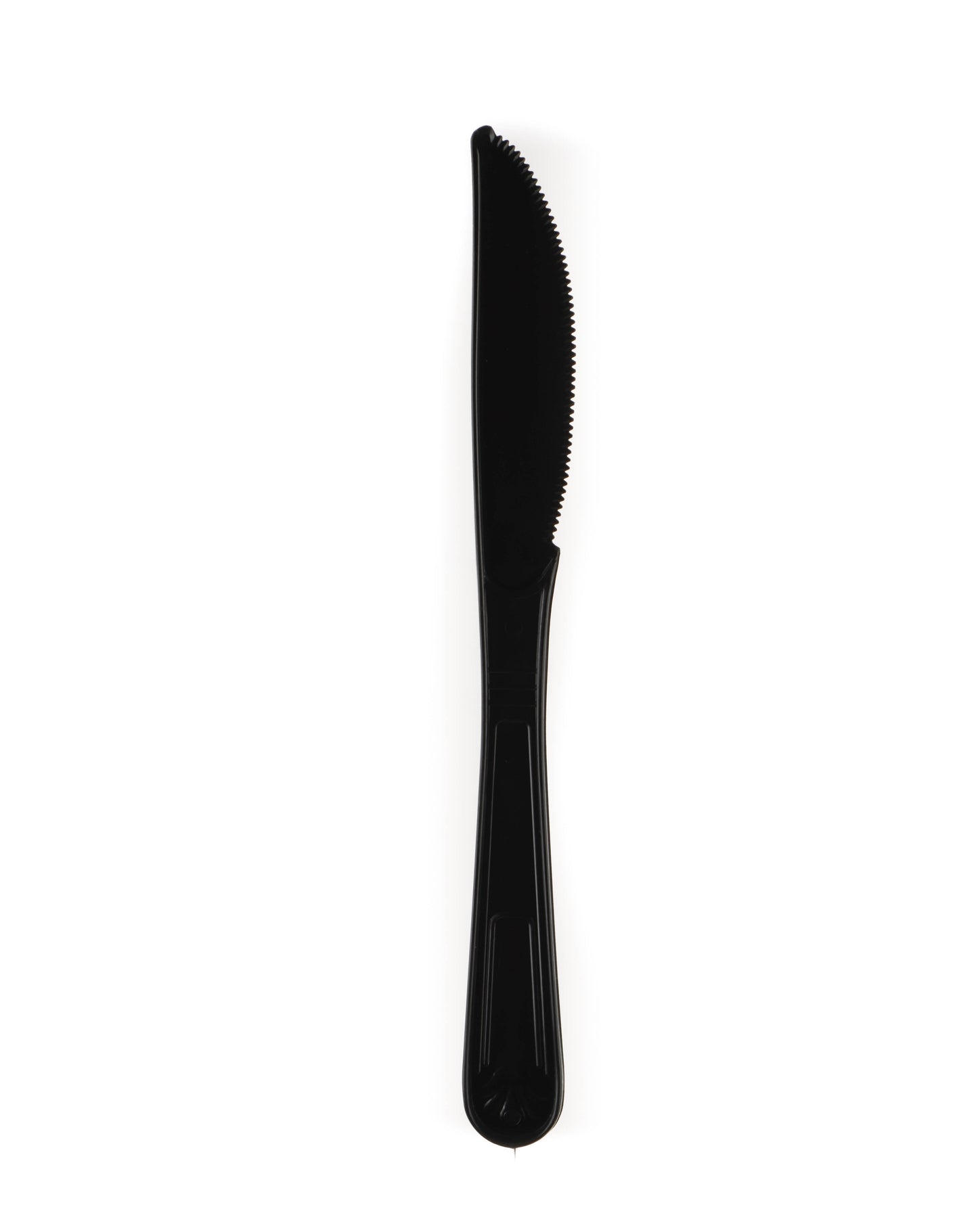 [50] Disposable Plastic Heavy Weight Knives Black/White Unwrapped