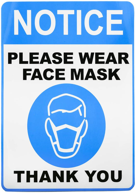 Face Mask Required Sticker Sign - Removable, Weather Proof, Office Stickers, Safety Office Stickers, Vehicle Stickers, Decal for Car, School or Business