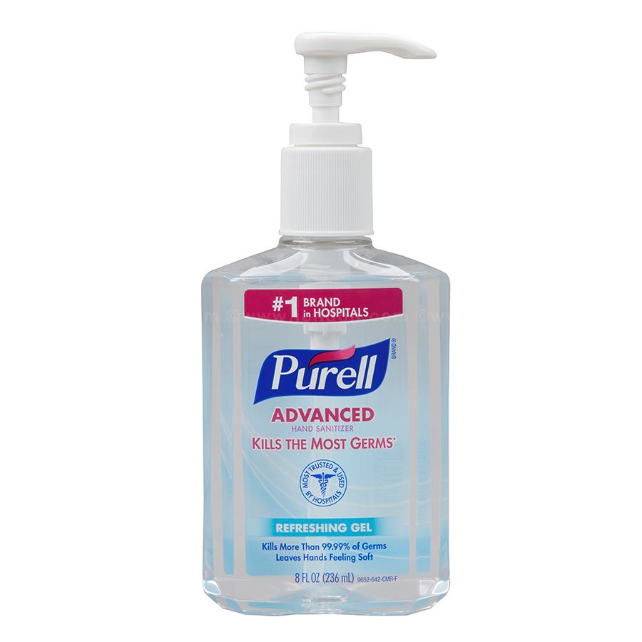 Purell Advanced Hand Sanitizer Refreshing Gel, 8 oz with Pump Dispenser