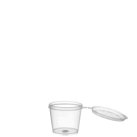travel size To Go Take Out tasting Portion Dipping containers restaurant fast food food packaging jello shot slime storage diy small Plastic leak proof freezer safe leak proof ketchup mustard  mayo hot sauce hinged lid Disposable Portion Condiment Clear 1oz 1 ounce economical bulk wholesale ecoquality restaurant fast food supplies