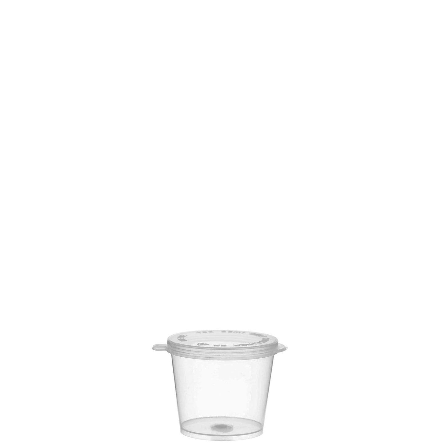 travel size To Go Take Out tasting Portion Dipping containers restaurant fast food food packaging jello shot slime storage diy small Plastic leak proof freezer safe leak proof ketchup mustard  mayo hot sauce hinged lid Disposable Portion Condiment Clear 1oz 1 ounce economical bulk wholesale ecoquality restaurant fast food supplies