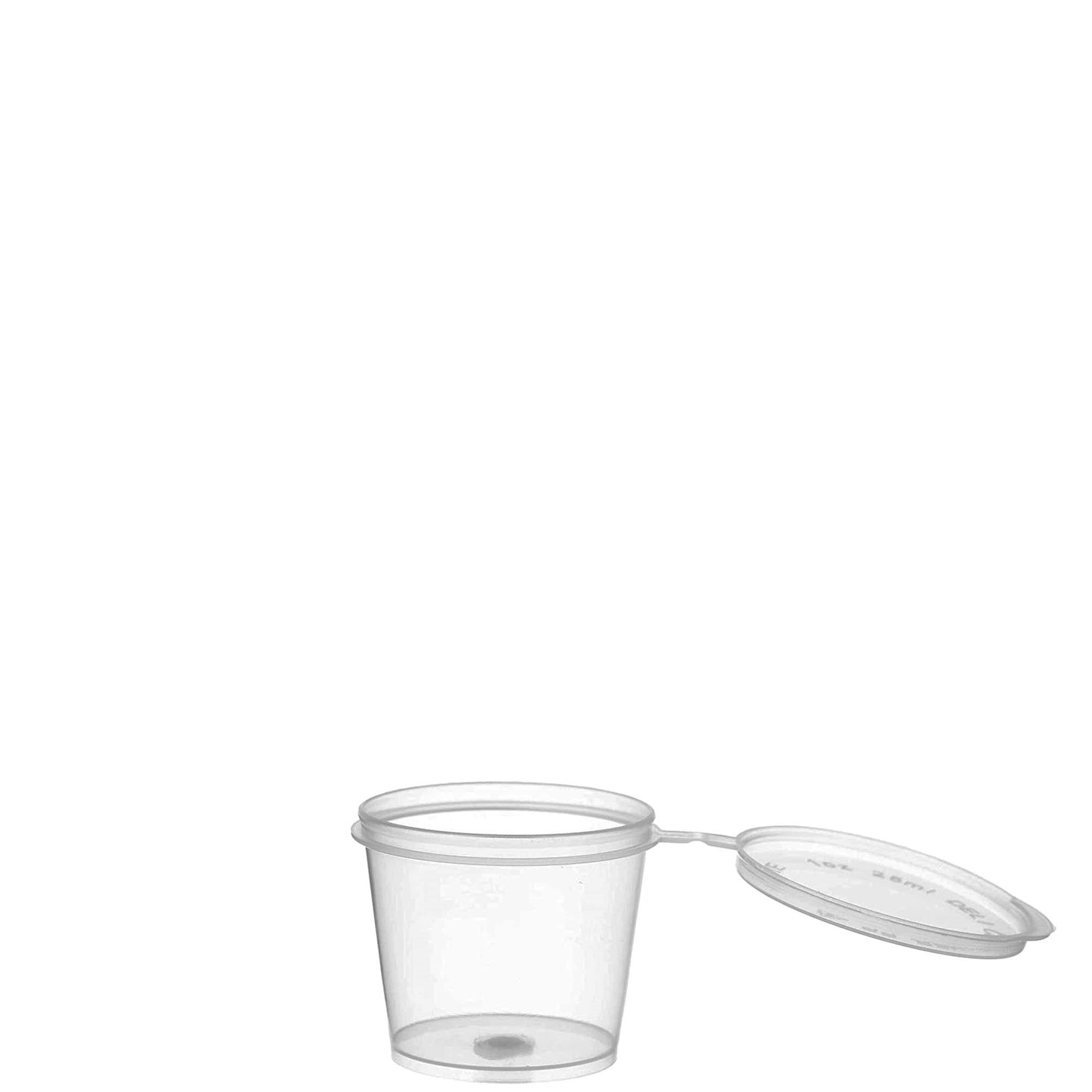 2oz Clear Portion Plastic Cup with Hinged Lid Leak Proof Disposable Container