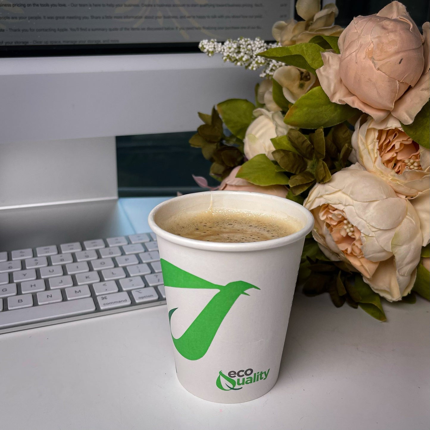10oz Disposable White Paper Coffee Cups Compostable Biodegradable