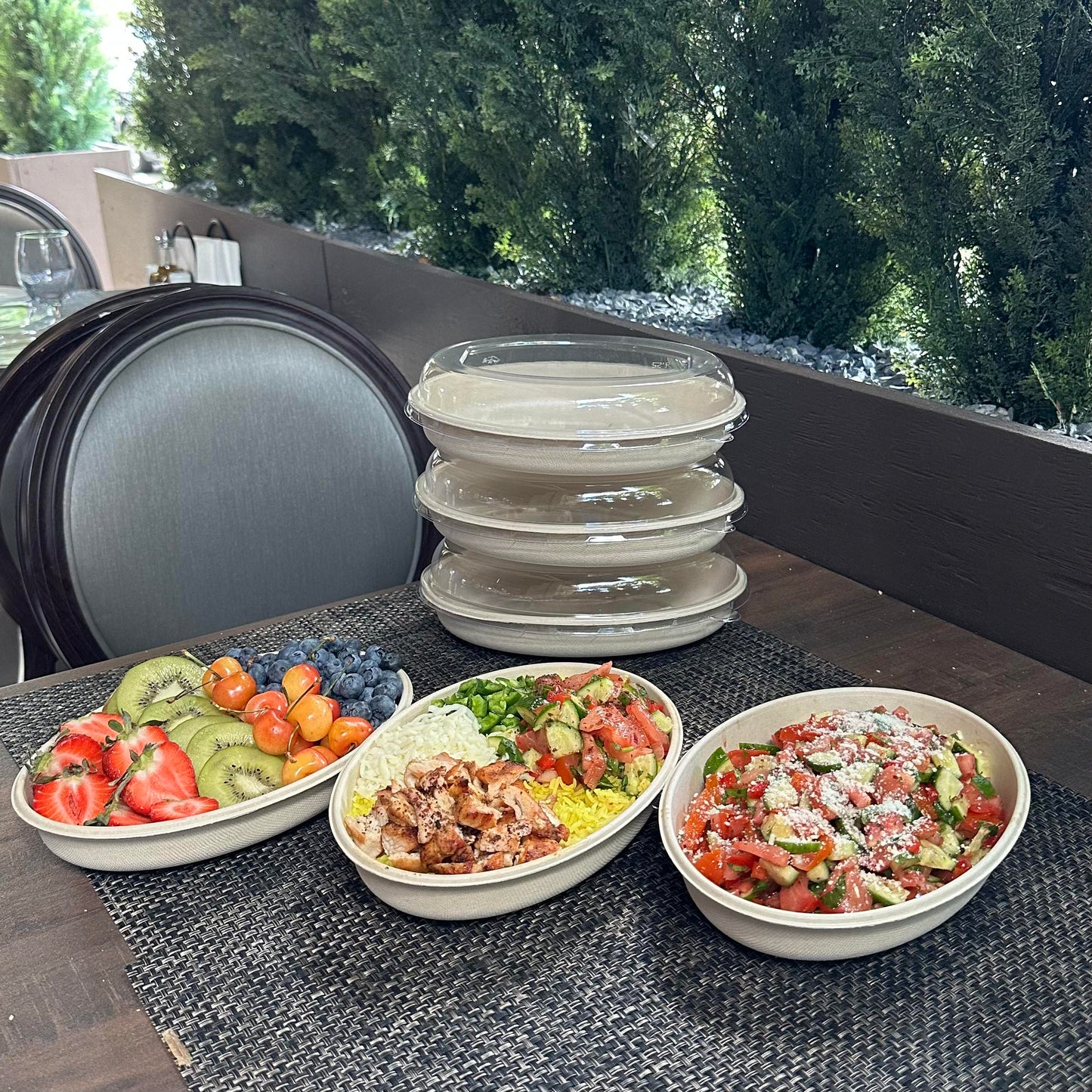 compostable zerowaste ecofriendly plasticfree kraftbowl disposableproducts Microwavesafe LeakResistant bowl Biodegradable Bowls sugarcane bowl disposable bowl heavyduty bowl salad bowl oval bowl