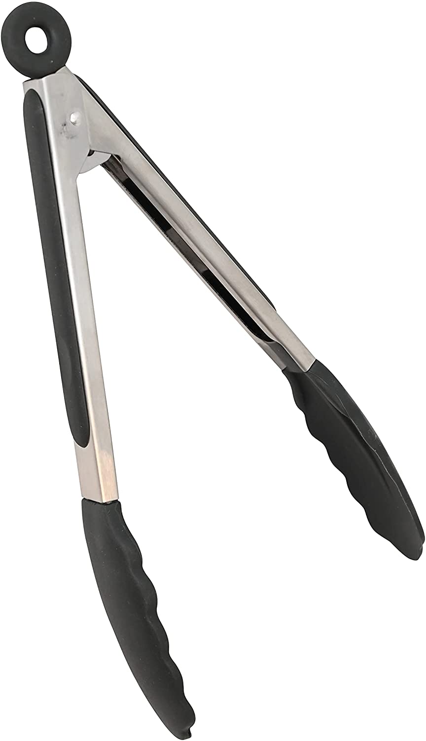 Stainless Steel Kitchen Tongs with Silicone Tips  Utensils  Tongs  Kitchen Tongs  heavy duty strong sturdy  Catering Restaurant Cafe Buffet Event Party  affordable bulk economical commercial wholesale  12 inches "