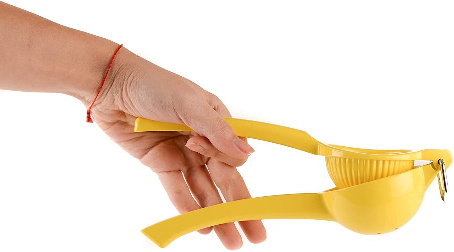 Manual Lemon Squeezer, Large Yellow Aluminum Lemon Hand Juice