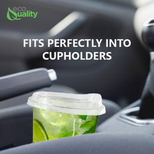 16oz Disposable Pet Clear Plastic Smoothie Cups with Sip Through Lids