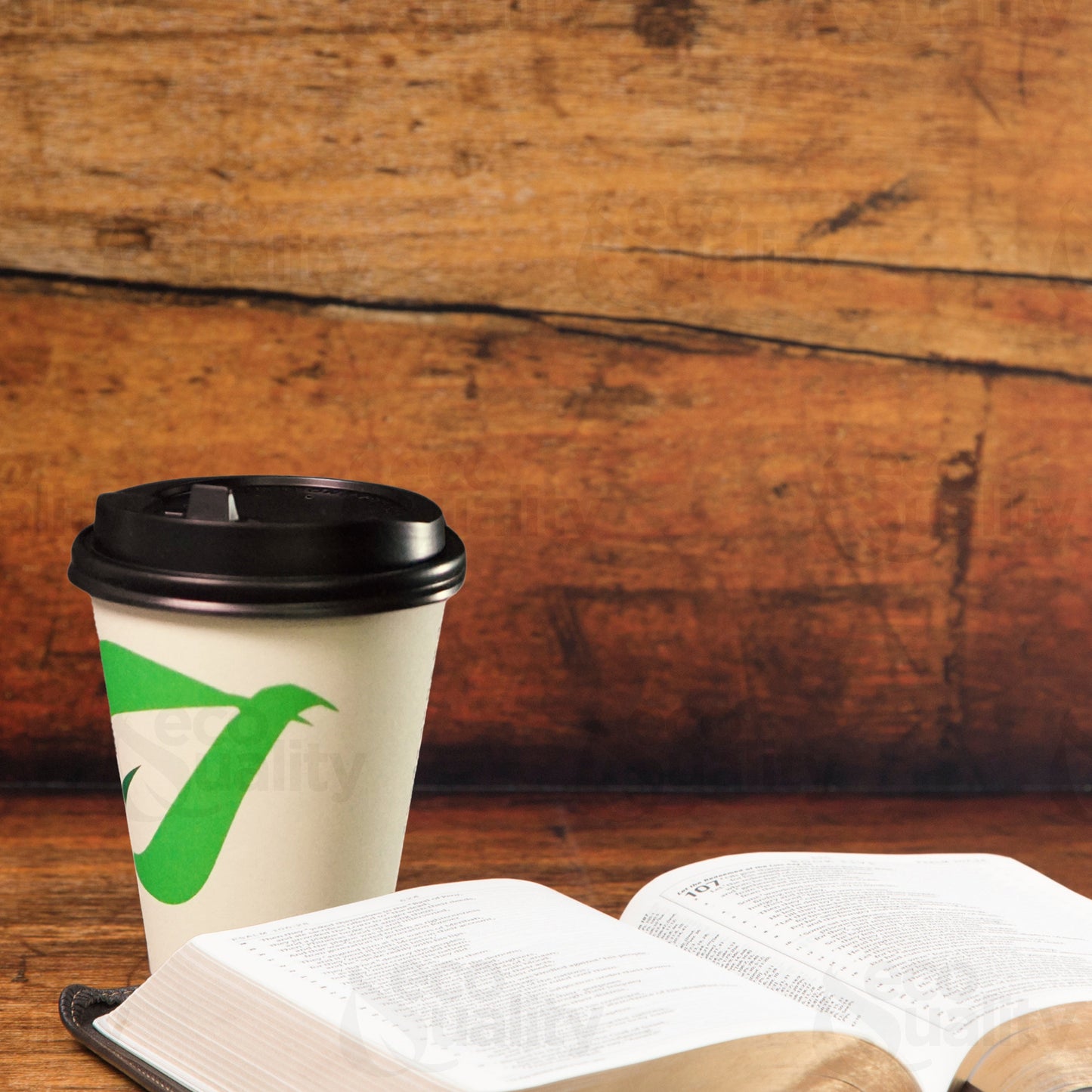 Disposable Compostable Biodegradable White Paper Coffee Cups with Black Dome