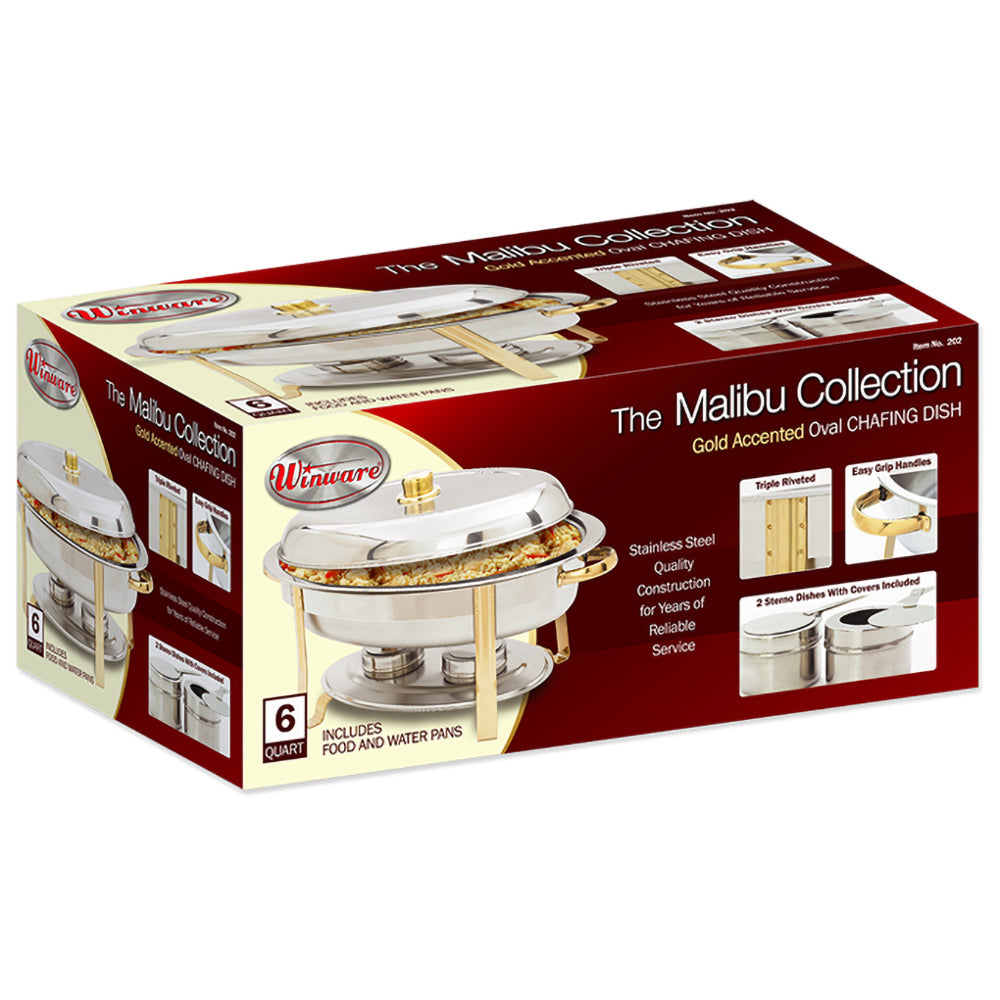 the oval malibu chafing dish is the perfect addition to any get together It can hold up to six quarts of food and is made of stainless steel durable and easy to clean chafing dish deluxe set for catering large gatherings dining easy refills transportation dent rust resistant safe for food keeps food warm for longer