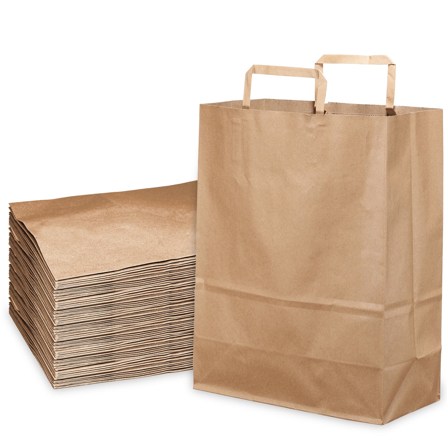13"x7"x17" Large Kraft Paper Gift Bags with Paper Handles Brown Shopping Bags, Retail, Reusable, Party, Grocery Bags, Eco Friendly, Recyclable
