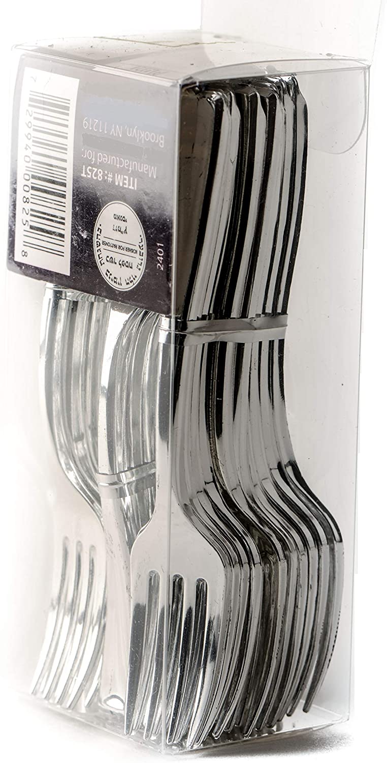 Disposable Plastic Silver Mini Forks - 4 inch Silver Plastic Tasting Forks Heavy Duty - Great for Sampling, Desserts, Appetizers