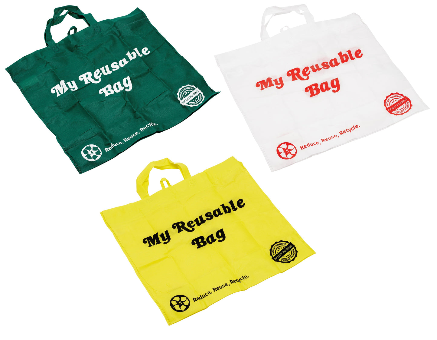 Multi Color Reusable Grocery Bags Large Shopping Bags with Handles, Fabric Tote Bags, Merchandise Bags, Gift Bags, Foldable, Eco Friendly