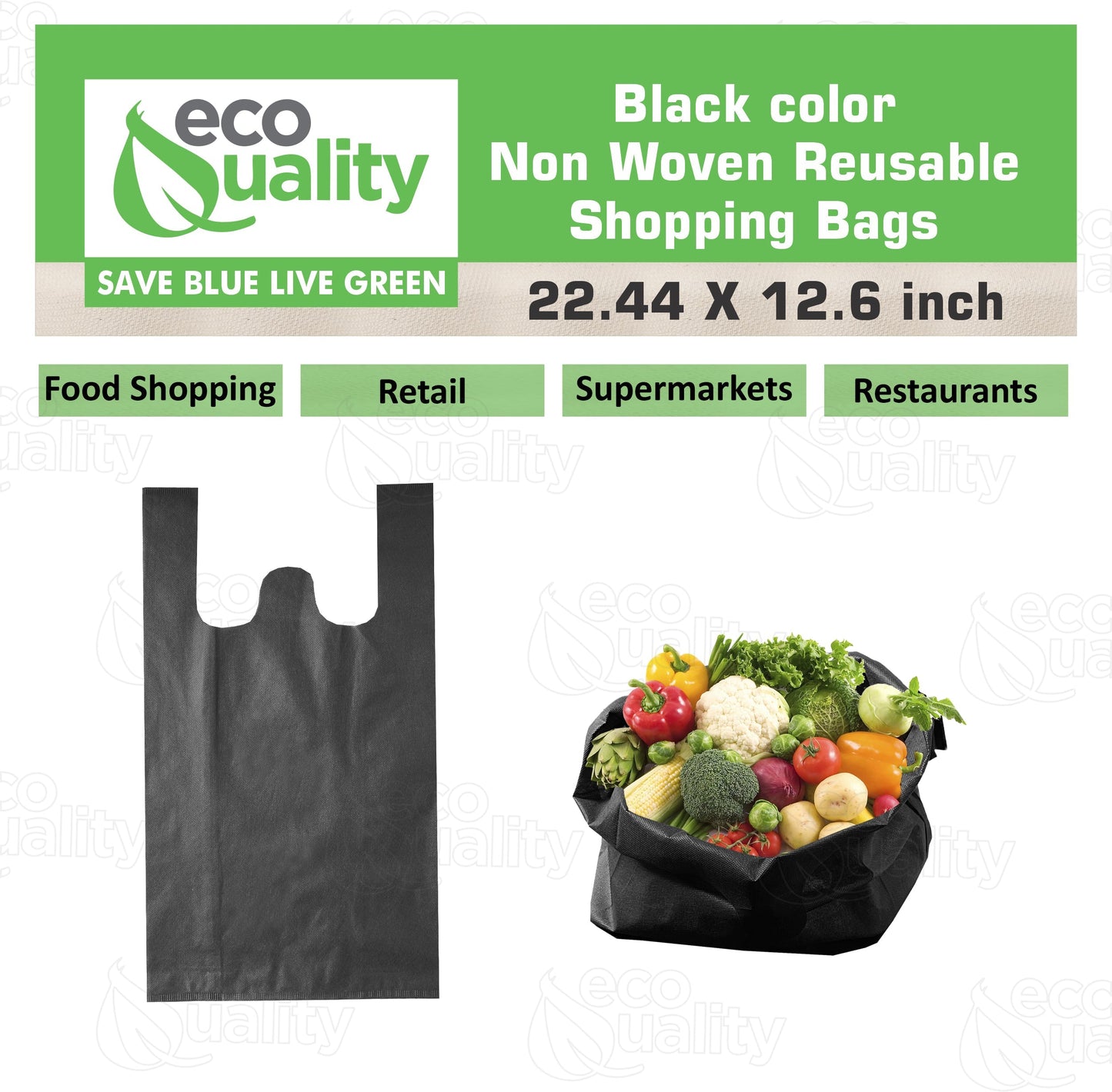 Non Woven Reusable T-Shirt Shopping Bags Large