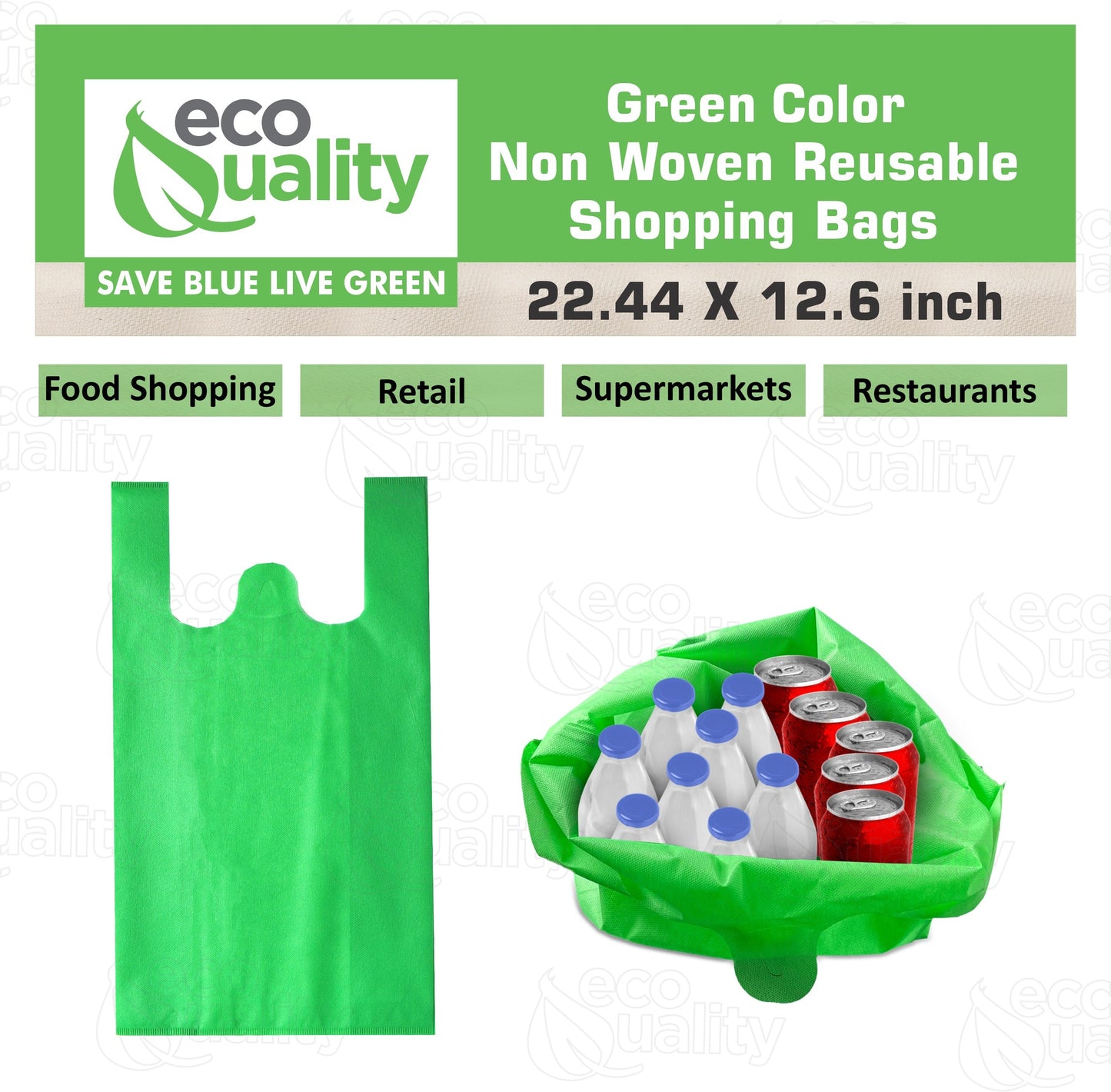 Non Woven Reusable T-Shirt Shopping Bags Large