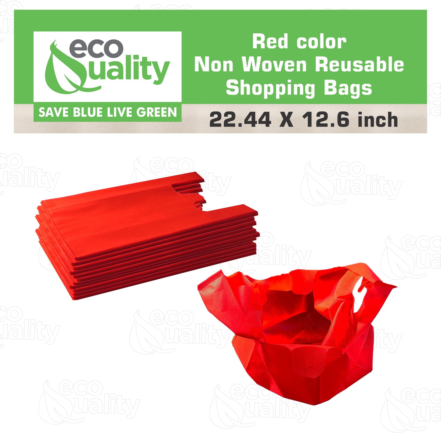 Non Woven Reusable Red T-Shirt Shopping Bags Large