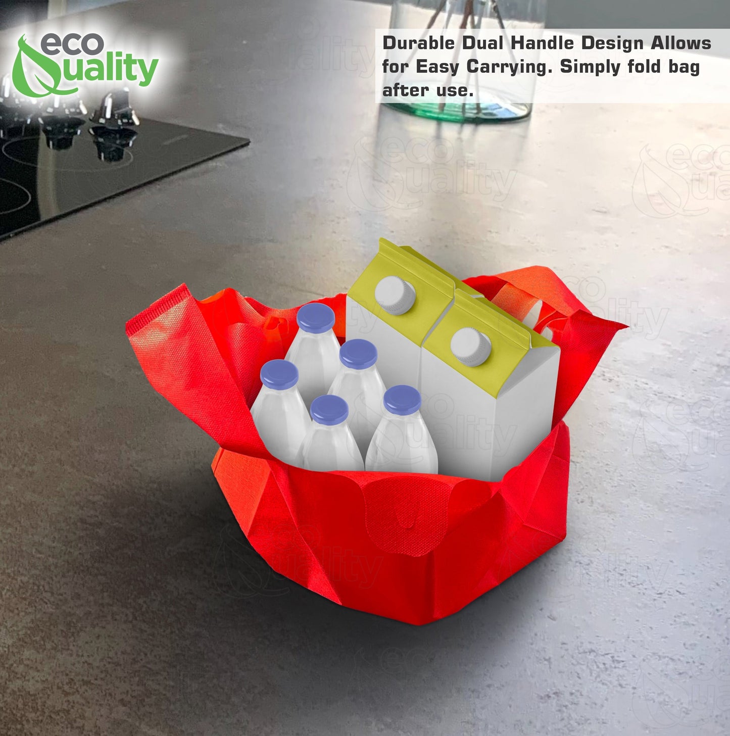 Non Woven Reusable T-Shirt Shopping Bags Large