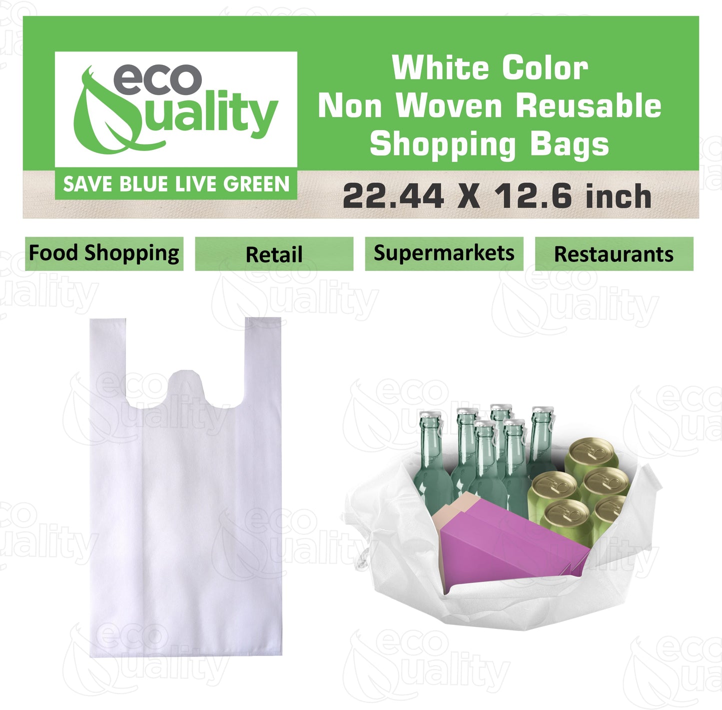 Non Woven Reusable T-Shirt Shopping Bags Large
