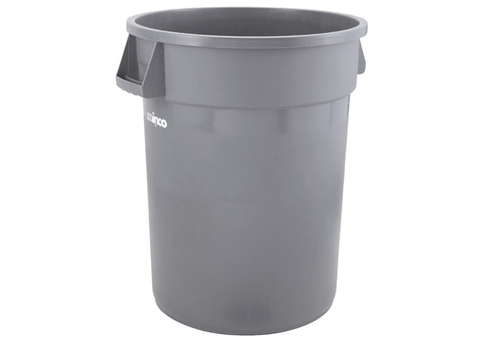 Heavy-Duty Round Trash Can 10 Gallon Grey - Plastic Garbage Can