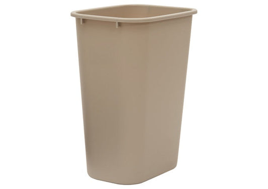 41 qt Rectangle Waste Basket - Plastic, Beige for Offices, Home, Restaurants