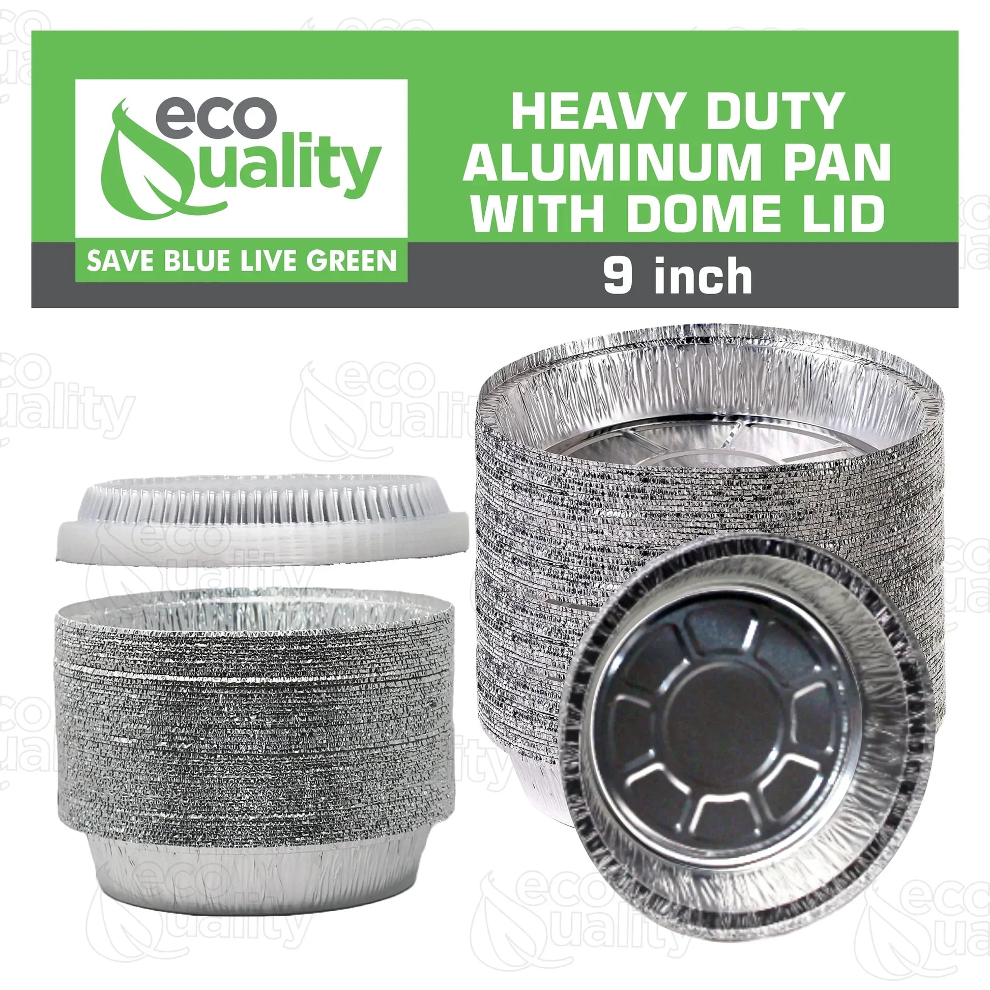disposable with clear dome lid  Take out to go container tin  stackable round leak proof  serve Cold hot food  Round Foil Aluminum Pan  Restaurant Meal Prep Food Trucks  Plastic  High Quality Recyclable Aluminum  hemmed edges silver  heavy duty strong sturdy  freezer safe reusable recyclable  entrees appetizers sides desserts  dinner lunch breakfast  Container  Caterers Buffet  Baking Oven Cake Supplies  affordable bulk economical commercial wholesale  9 inches diameter 44 fluid ounces oz