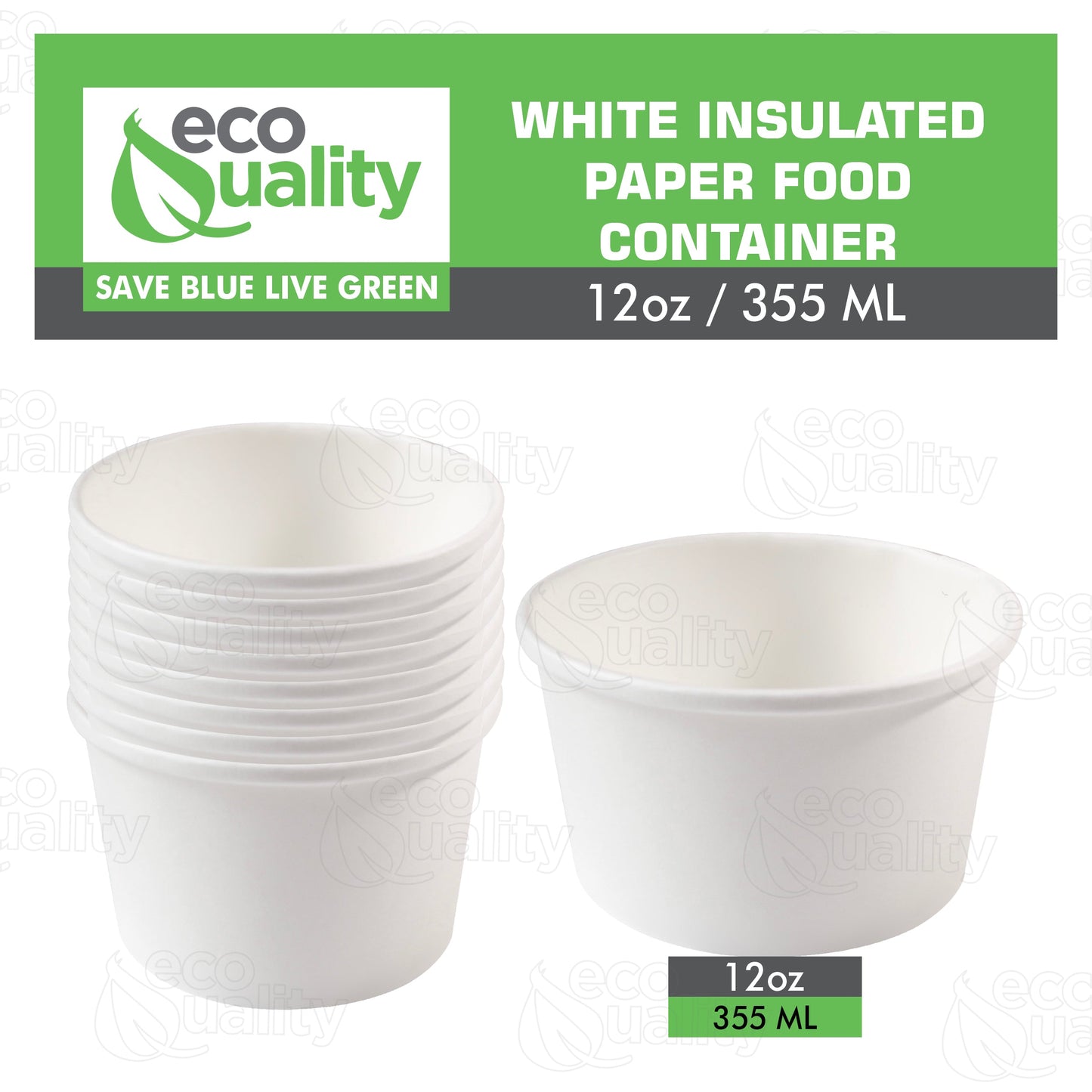 12oz Disposable White Paper Soup Containers Ice Cream Yogurt Cups