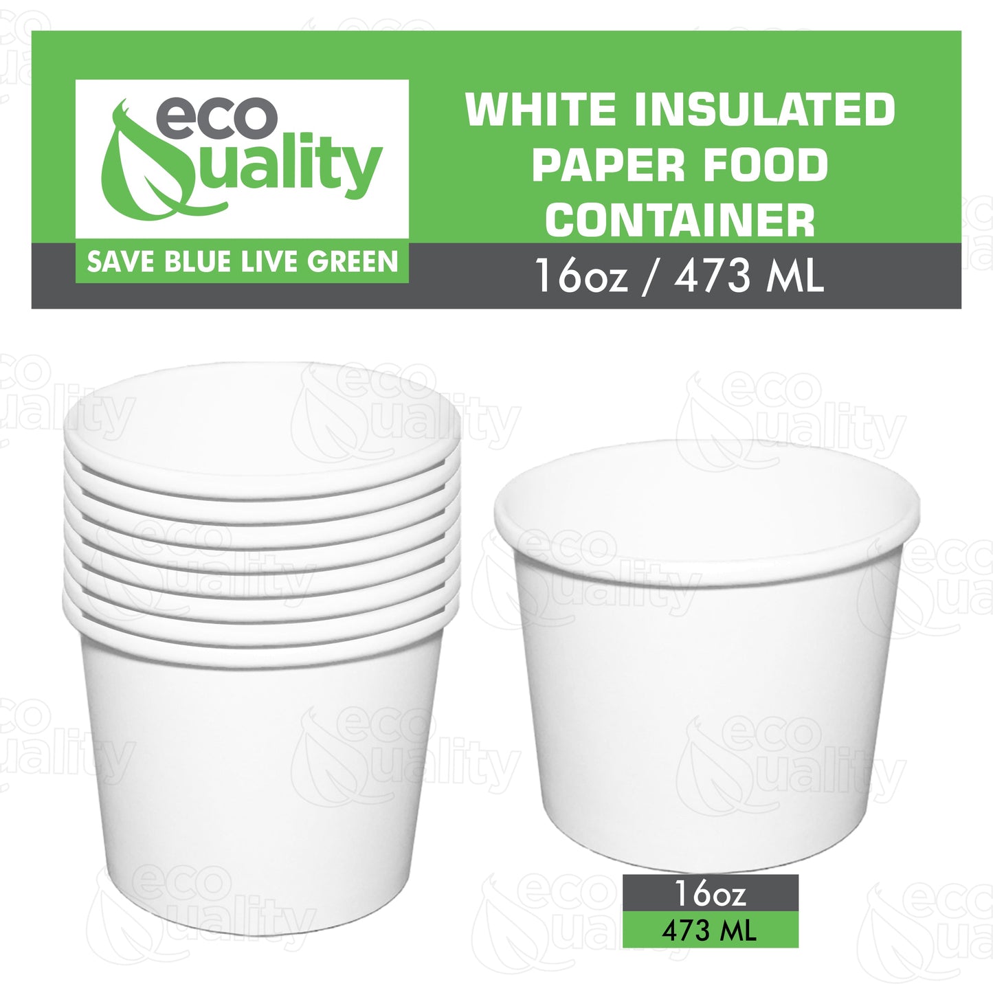 16oz Disposable White Paper Soup Containers Ice Cream Yogurt Cups