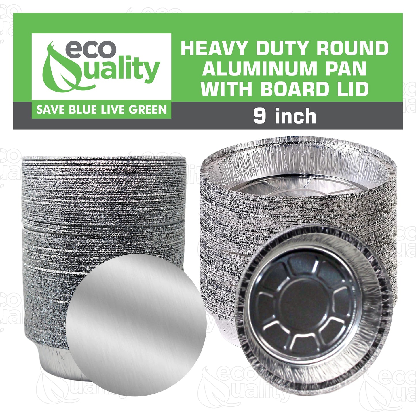 9" Disposable Aluminum Foil Round Take-Out Pans with Board Lids