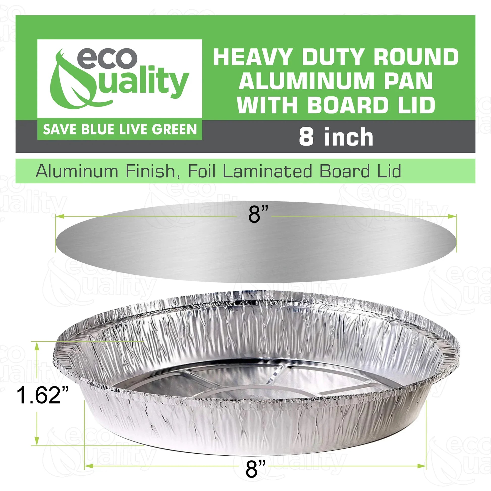Restaurant Meal Prep Food Trucks Caterers Buffet serve Cold hot food leak proof affordable bulk economical commercial wholesale  freezer safe reusable recyclable High Quality Recyclable Aluminum Take out to go container tin Round Foil Disposable Pan ecoquality Baking Oven Cake  Supplies with flat board lid heavy duty strong sturdy  dinner lunch breakfast entrees appetizers sides desserts container hemmed edges silver stackable round leak proof 8 inches diameter 34 fluid ounces oz