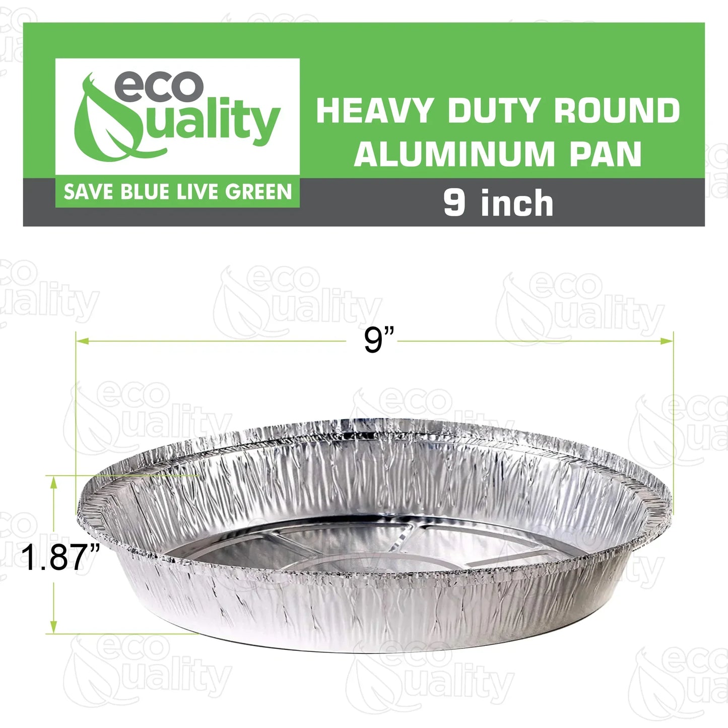 Restaurant Meal Prep Food Trucks Caterers Buffet serve Cold hot food affordable bulk economical commercial wholesale freezer safe reusable recyclable High Quality Recyclable Aluminum Take out to go container tin Round Foil Aluminum Pan ecoquality Baking Oven Cake Supplies heavy duty strong sturdy dinner lunch breakfast  entrees, appetizers, sides, or even desserts container hemmed edges silver stackable round leak proof  9 inches diameter 44 fluid ounces oz