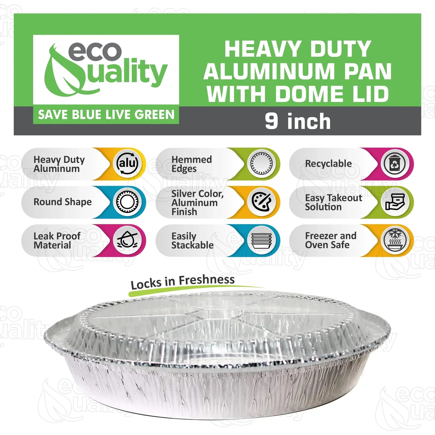 Disposable Round Aluminum Foil Food Pans with Clear Dome Lids